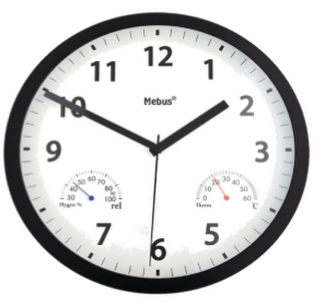 Mebus 41256 Quartz wall clock Circle Black wall clock