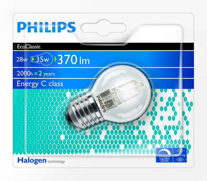 Philips Halogen Classic 8727900931730 28Вт E27 D Теплый белый галогенная лампа energy-saving lamp