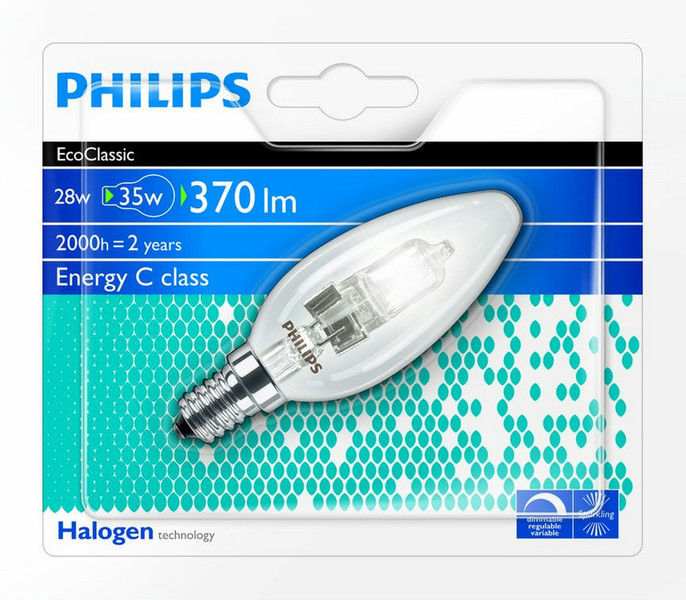 Philips Halogen Classic 8727900836363 28Вт E14 D Теплый белый галогенная лампа energy-saving lamp