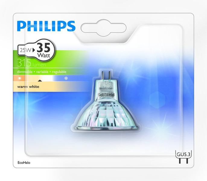 Philips Halogen 8727900836585 25W GU5.3 B Warm white halogen bulb energy-saving lamp