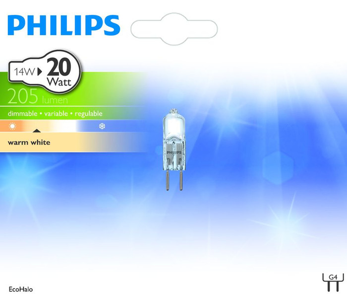 Philips Halogen 8727900932294 14Вт G4 C Теплый белый галогенная лампа energy-saving lamp