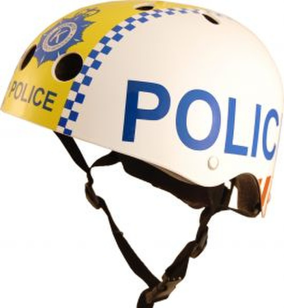 Kiddimoto Police Men ABS synthetics Blue,White,Yellow safety helmet