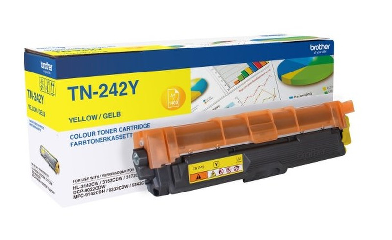 Brother TN-242Y Тонер 1400страниц Желтый тонер и картридж для лазерного принтера
