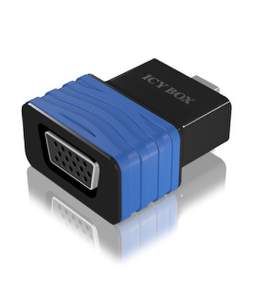 ICY BOX IB-AC505 Mini DisplayPort D-Sub Schwarz, Blau