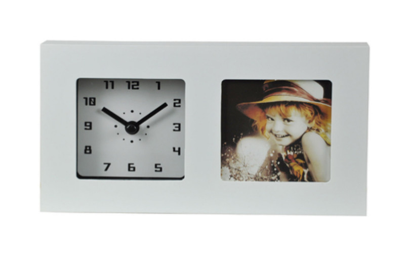 Mebus 42140 Quartz table clock Rechteckig Weiß Tischuhr