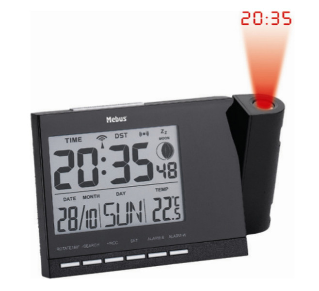 Mebus 51425 Digital table clock Прямоугольный Черный настольные часы