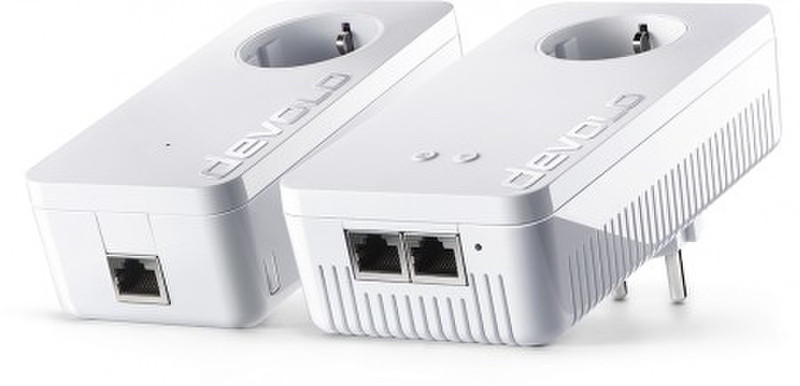 Devolo dLAN 1200+ WiFi ac Starter Kit 1200Mbit/s Eingebauter Ethernet-Anschluss WLAN Weiß 2Stück(e) PowerLine Netzwerkadapter