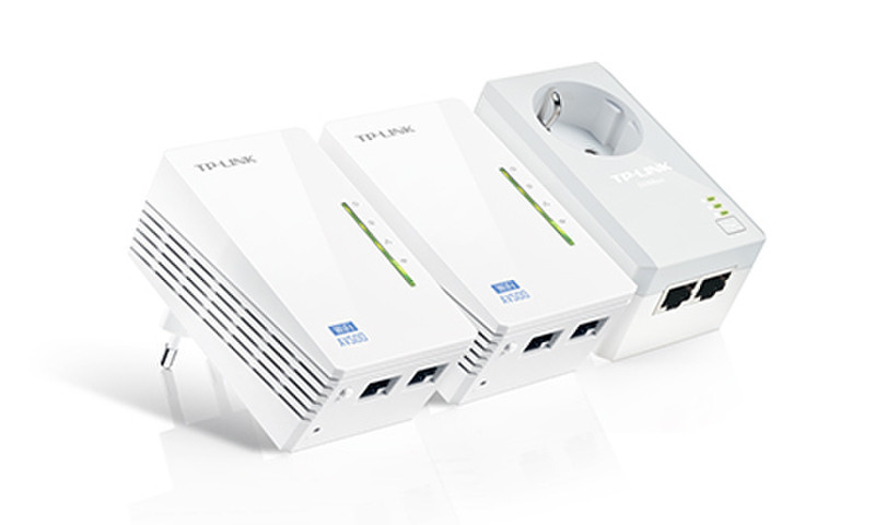 TP-LINK AV500 500Mbit/s Eingebauter Ethernet-Anschluss WLAN Weiß 3Stück(e) PowerLine Netzwerkadapter