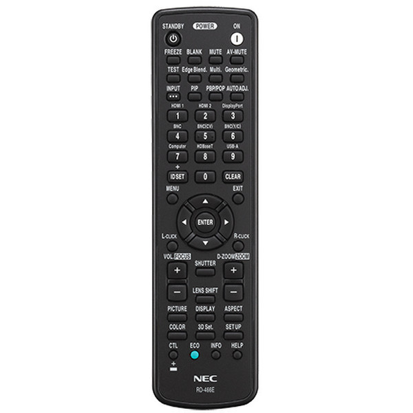 NEC RMT-PJ37 Press buttons Black remote control