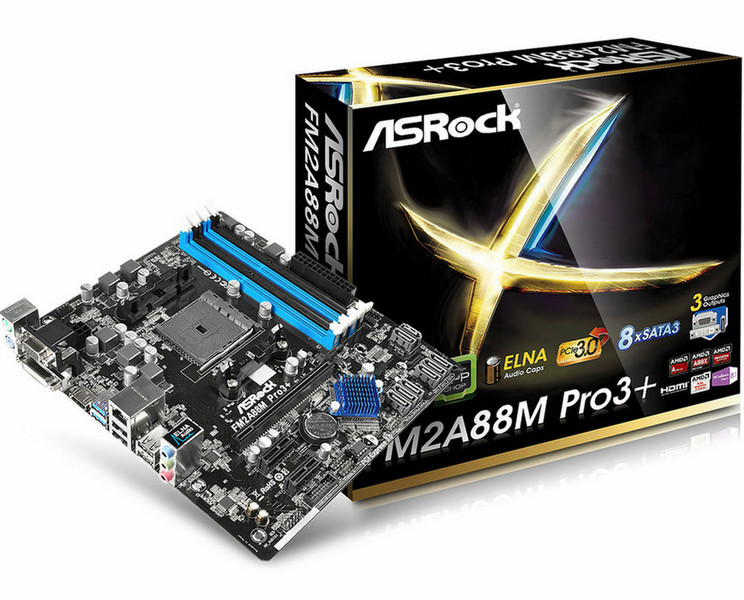 Asrock FM2A88M Pro3+ AMD A88X Socket FM2+ Микро ATX
