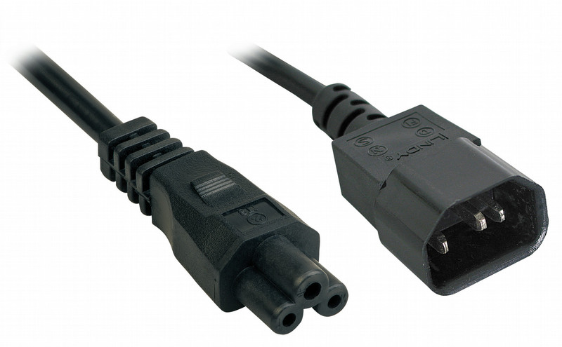 Lindy 2m, IEC 320 C14 - IEC 320 C5 2m C14-Koppler C5-Koppler Schwarz Stromkabel