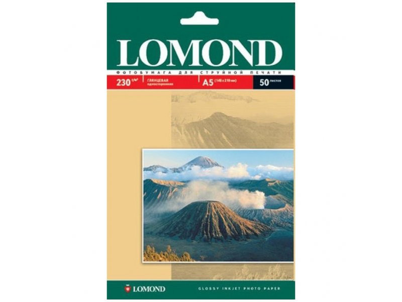 Lomond 0102070 A5 (148×210 mm) Gloss White inkjet paper