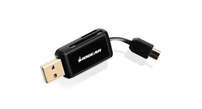 iogear GoFor2 USB 2.0 Черный устройство для чтения карт флэш-памяти