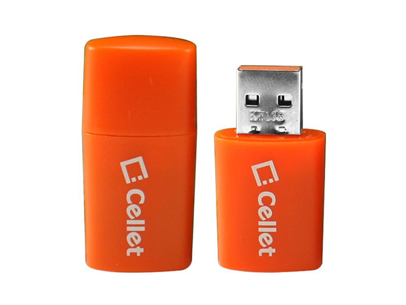 Cellet microSD USB 2.0 Memory Card Reader - Orange USB 2.0 Type-A Orange USB flash drive
