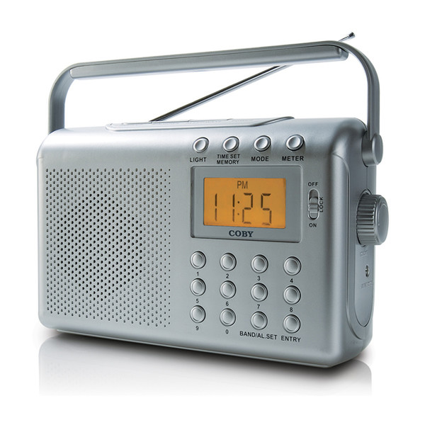 Coby Digital AM/FM/NOAA Radio Portable Analog Silver