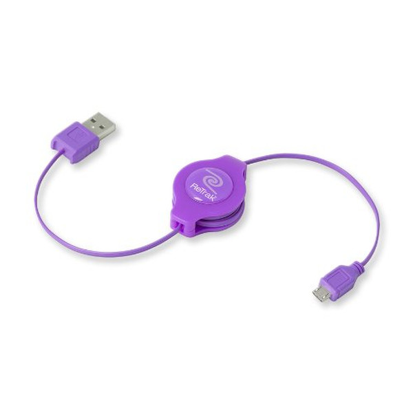 ReTrak ETCABLEMICRL 1м USB A Micro-USB B Пурпурный кабель USB