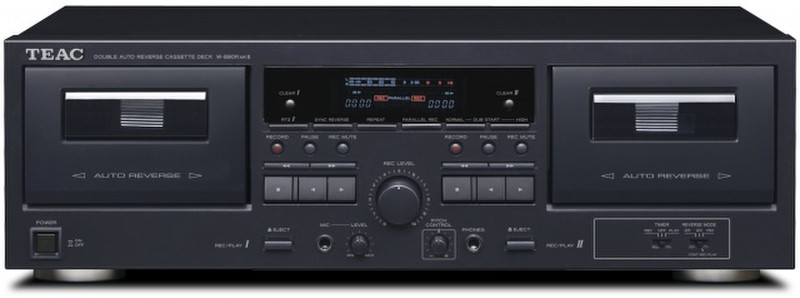 TEAC W-890RmkII-B 2deck(s) Black cassette player