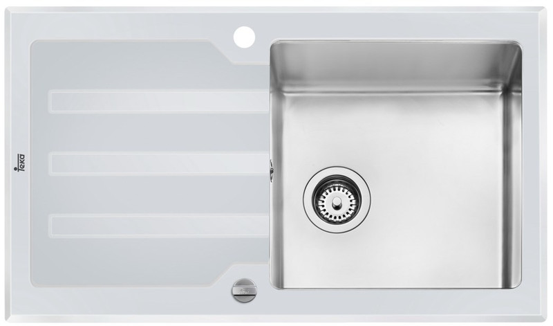 Teka LUX 1C 1E 86 WHITE Square Stainless steel Top-mount sink