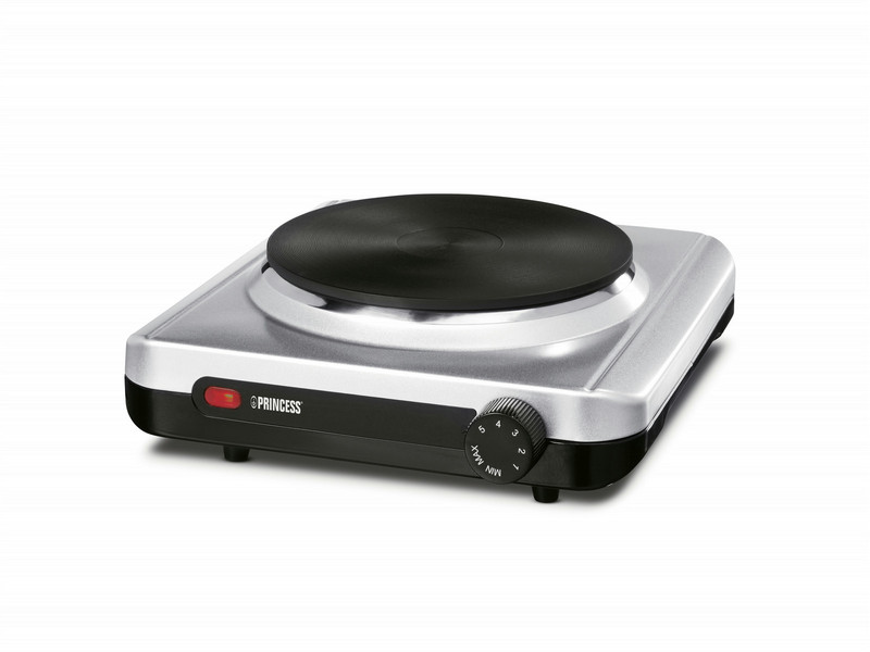 Princess Single Hot Plate Tisch Versiegelte Platte Schwarz, Silber