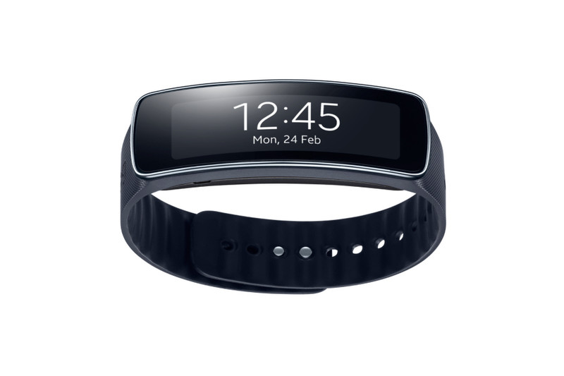 Samsung Gear Fit Wristband activity tracker 1.84Zoll SAMOLED Kabellos IP67 Schwarz