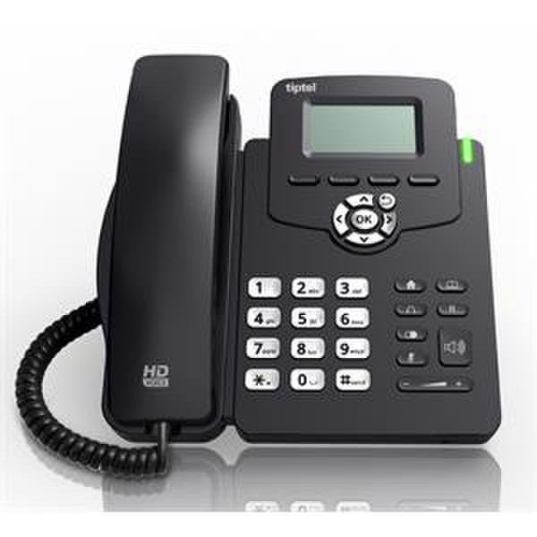 Tiptel 3210 Проводная телефонная трубка 1линий ЖК Черный, Белый IP-телефон