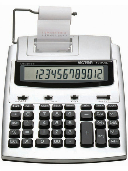 Victor Technology 1212-3A Desktop Printing calculator Silver calculator