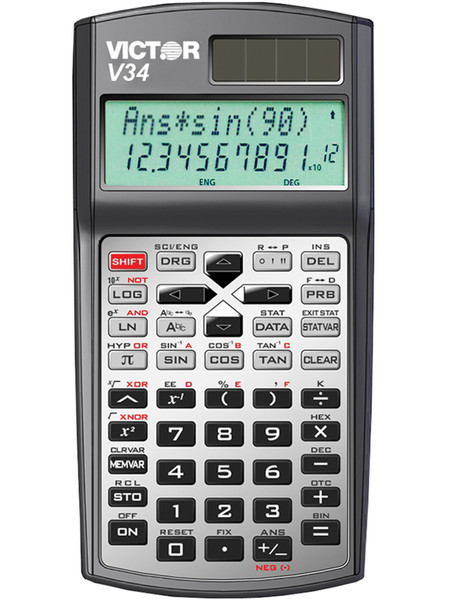 Victor Technology V34 Pocket Scientific calculator Black,Silver calculator