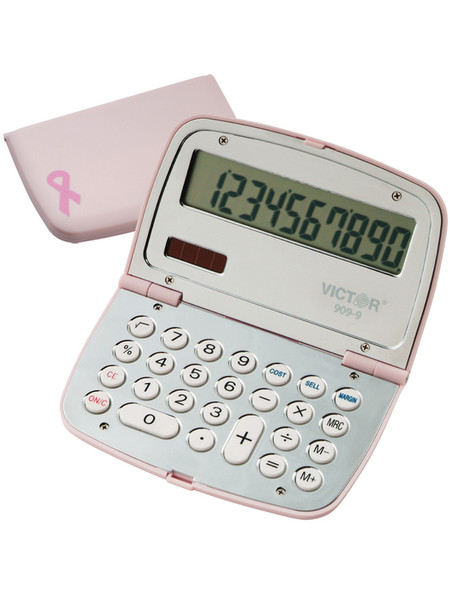 Victor Technology 909-9 Pocket Basic calculator Chrome,Pink calculator