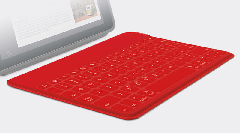 Logitech Keys-To-Go Bluetooth Испанский Красный клавиатура для мобильного устройства