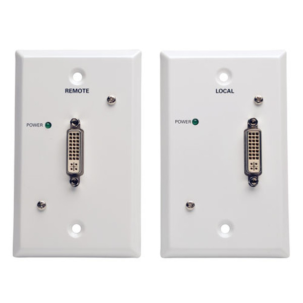 Tripp Lite DVI over Cat5/Cat6 Passive Extender Wallplate Kit, Transmitter and Receiver, 1920x1080 60Hz, Up to 100-ft.