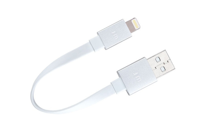 JustMobile JUST MOBILE ALUCABLE FLAT MINI 0.1m USB A Lightning Silver,White