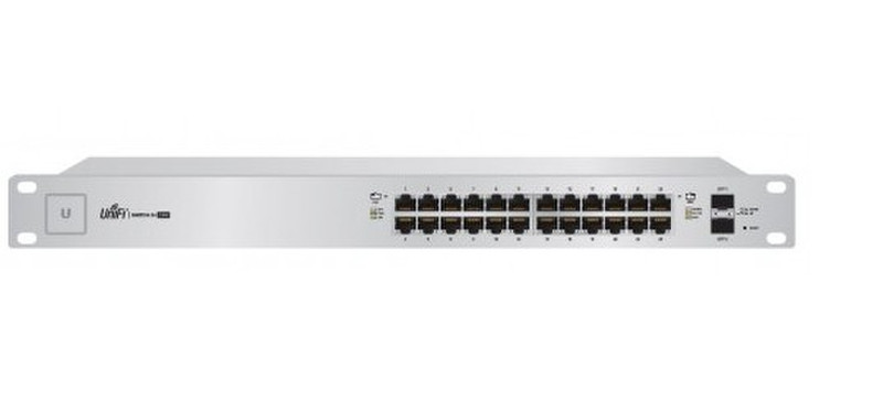 Ubiquiti Networks US-24-250W Управляемый Gigabit Ethernet (10/100/1000) Power over Ethernet (PoE) 1U Cеребряный сетевой коммутатор