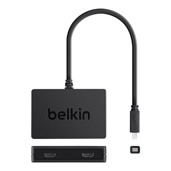 Belkin F2CD059 Mini DisplayPort 2 x HDMI Schwarz Videokabel-Adapter