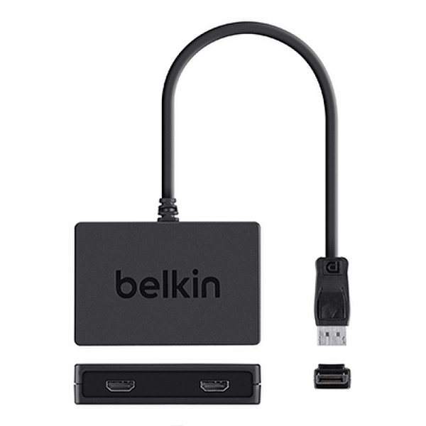 Belkin F2CD068 DisplayPort 2 x HDMI Black video cable adapter