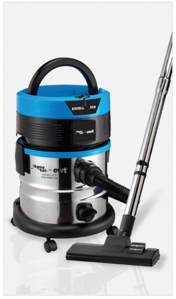 AquaVac EXCELL 20 S Drum vacuum cleaner 20L 1000W Black,Blue,Stainless steel