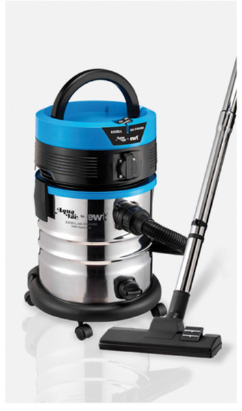 AquaVac EXCELL 24 S SYNCHRO Drum vacuum cleaner 24L 1000W Black,Blue,Stainless steel