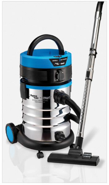 AquaVac EXCELL 30 S SYNCHRO Drum vacuum cleaner 30L 1000W Black,Blue,Stainless steel