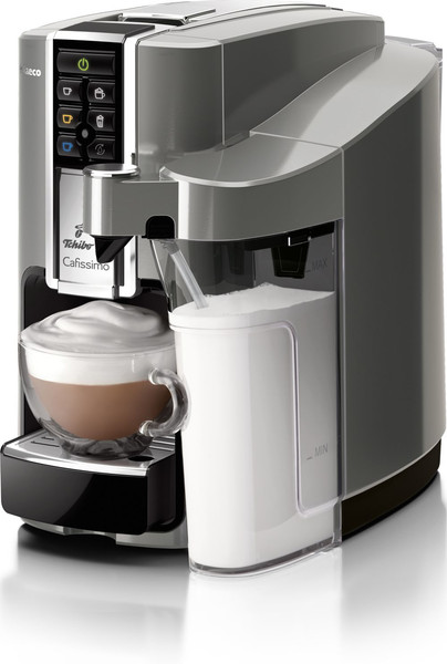 Caffisimo Latte HD8603/91 Отдельностоящий Автоматическая Капсульная кофеварка 1л Cеребряный кофеварка