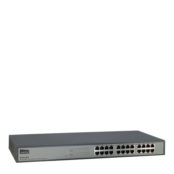 Inter-Tech ST3124 Неуправляемый L2 Fast Ethernet (10/100) 1U Черный