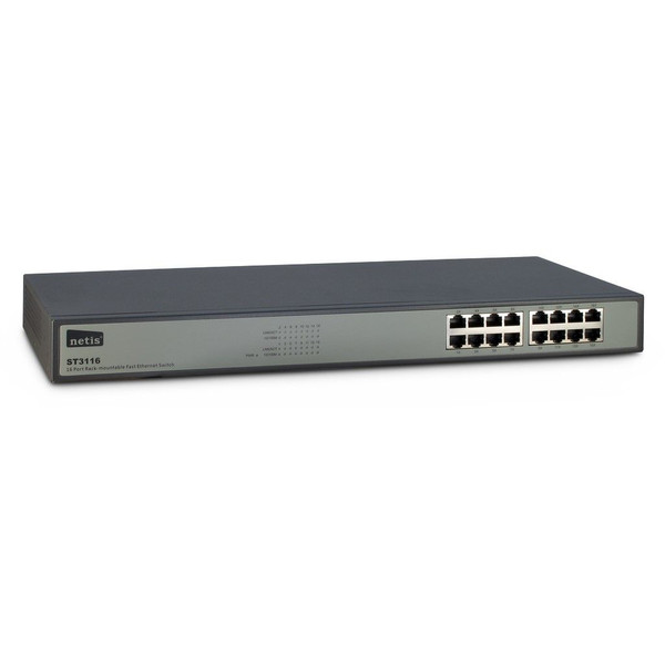 Inter-Tech ST3116 Fast Ethernet (10/100) Schwarz, Grau
