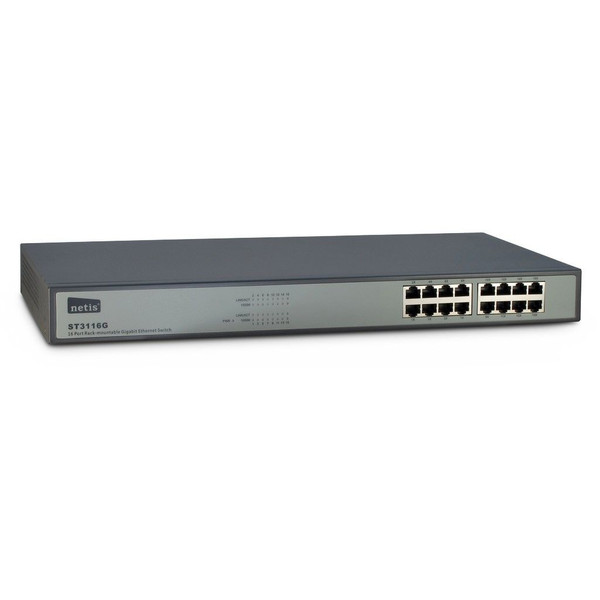 Inter-Tech ST3116G Gigabit Ethernet (10/100/1000) Black,Grey
