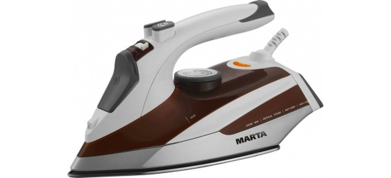 MARTA MT-1144 Dry & Steam iron Stainless Steel soleplate 2200Вт Коричневый, Белый утюг