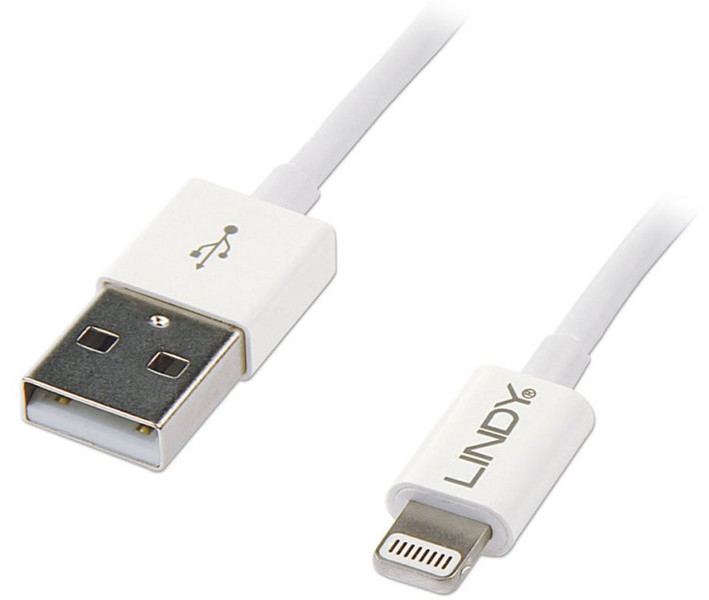 Lindy 31349 0.5m USB A Lightning White USB cable