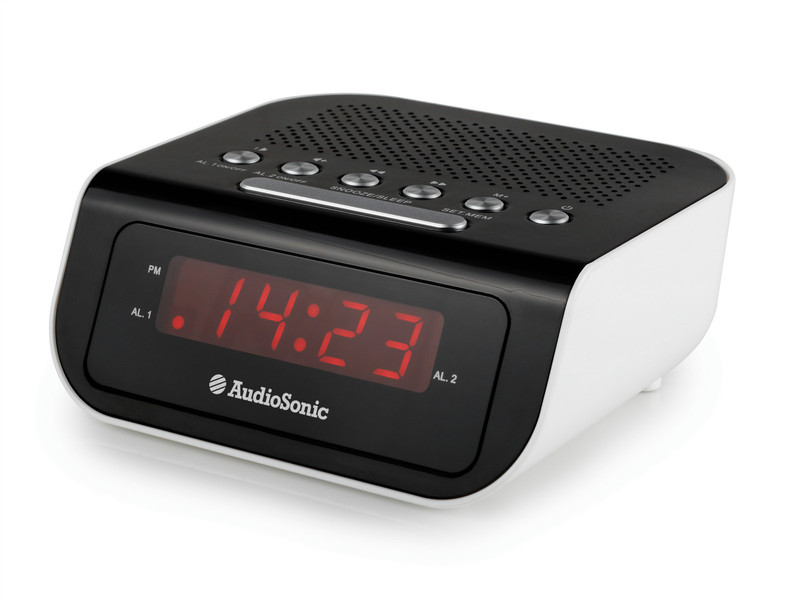 AudioSonic CL-1473 Uhr Digital Schwarz, Weiß Radio