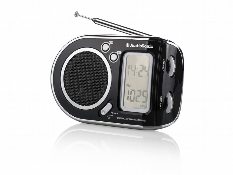 AudioSonic RD-1519 Uhr Analog Schwarz Radio
