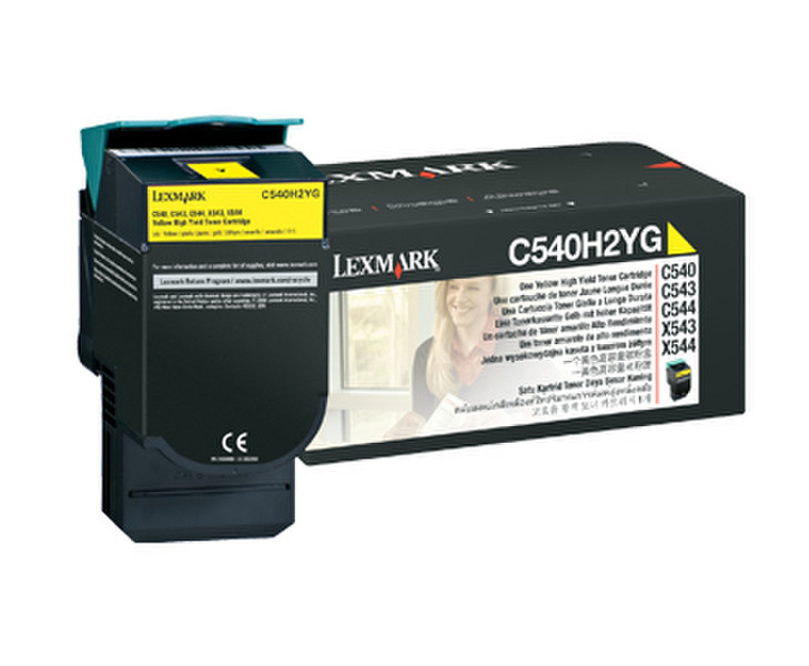 Lexmark C540H2YG Cartridge 2000pages Yellow laser toner & cartridge