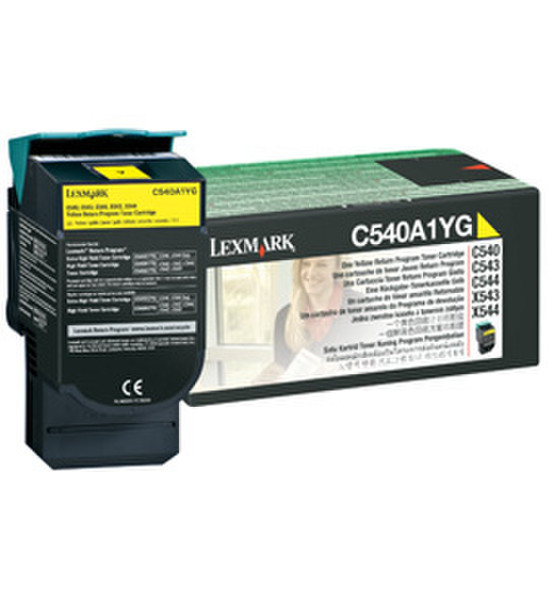 Lexmark C540A1YG 1000pages yellow laser toner & cartridge