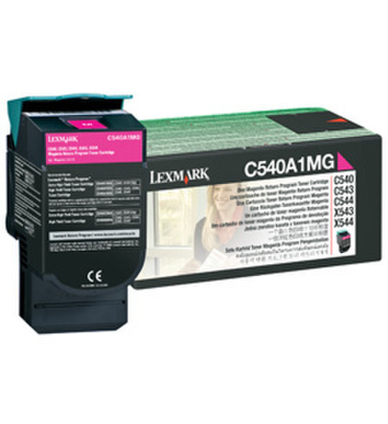 Lexmark C540A1MG 1000страниц Маджента тонер и картридж для лазерного принтера
