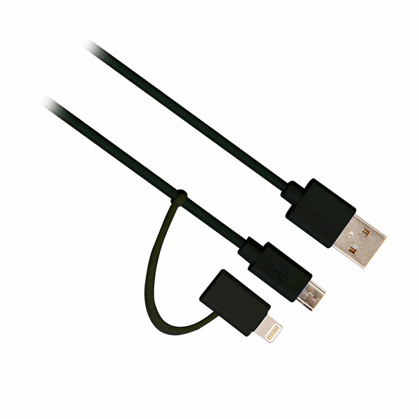 Ewent 1m, USB2.0-A - USB2.0-B Micro, Lightning