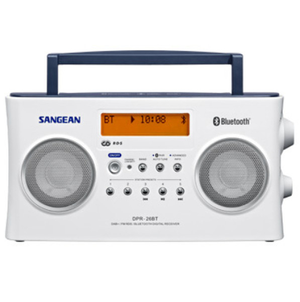Sangean DPR-26BT Portable Digital White radio